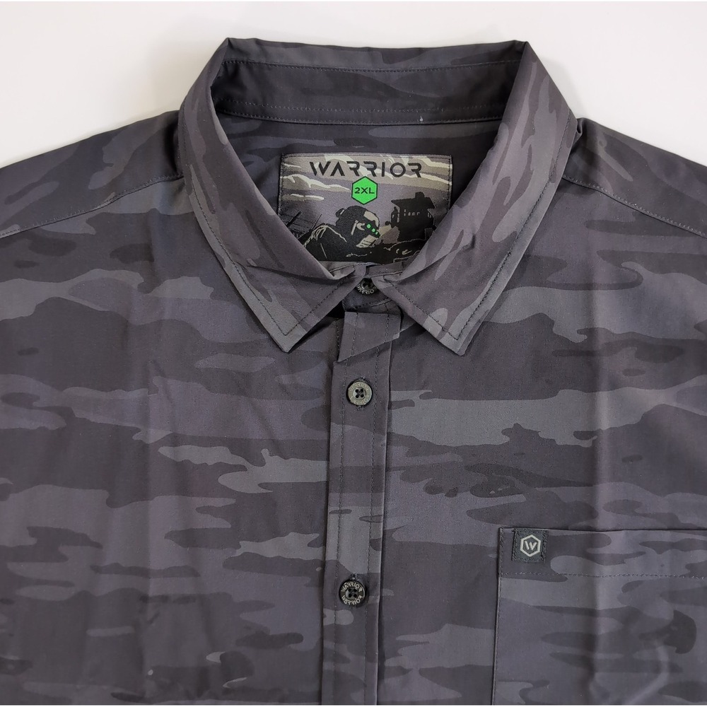Warrior Shirt Mens 2XL Multi Black Camo Super Stretch Tactical Performance XXL